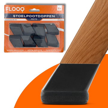 FLOOQ - Embouts de pieds de chaise - Rectangulaires inclinés - 12 jeux (vente au détail)