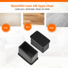 FLOOQ - Embouts de pieds de chaise - Rectangulaires - Noir - FICI
