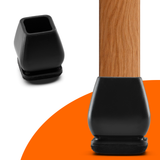 FLOOQ - Embouts de pieds de chaise Pro - Carrés - Noir - Florian