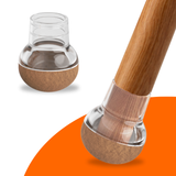 FLOOQ - Stoelpootdoppen Pro Schuin - Rond - Transparant - Fabian