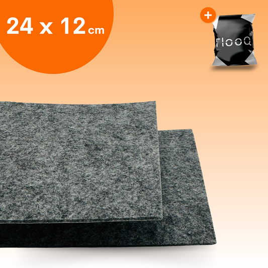 FLOOQ Anti Kras Zelfklevend Meubelvilt Donkergrijs - 24 x 12 cm - 3mm dik