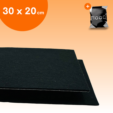 FLOOQ Feutre Meuble Autocollant Anti Rayures Noir - 30 x 20 cm - 3 mm d'épaisseur 